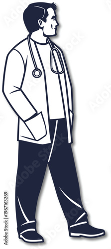 Group of medical professionals doctor nurse team in silhouette standing together