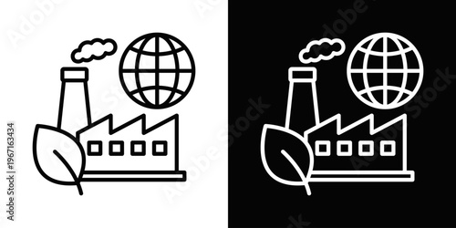 Environmental Business Icon In Black And White Filled Style.