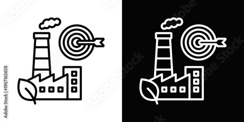 Net Zero Icon In Black And White Filled Style.