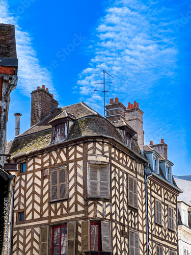 Street view of downtown Auxerre, France