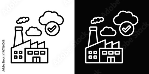 Air Quality Icon In Black And White Filled Style.