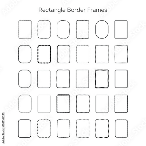 Abstract Rectangle Border Frames Set Vector Illustration Decorative Dot Line Frames Collection