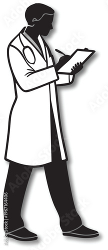 Group of medical professionals doctor nurse team in silhouette standing together