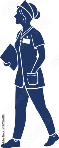 Group of medical professionals doctor nurse team in silhouette standing together