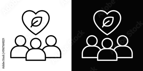 CSR Programs Icon In Black And White Filled Style.
