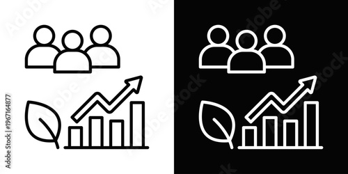 Community Impact Icon In Black And White Filled Style.