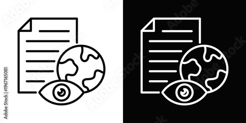 Disclosure Report Icon In Black And White Filled Style.