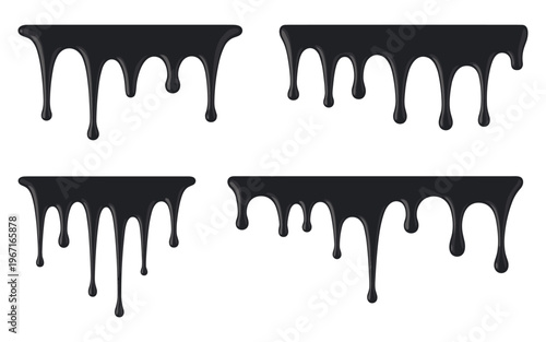 Black ink splatter cow silhouette set isolated on white background minimalist art design