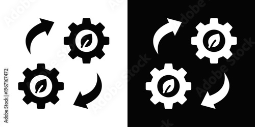 Transition Plan Icon In Black And White Filled Style.