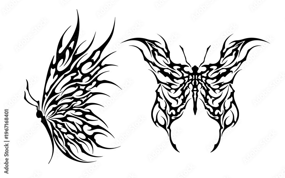 Obraz premium Butterfly tribal tattoo design