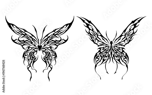 Butterfly tribal tattoo design