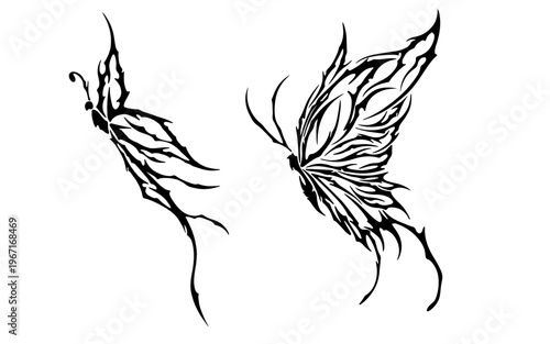 Butterfly tribal tattoo design