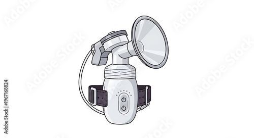 A sleek and modern breast pump illustration for medical or healthcare use