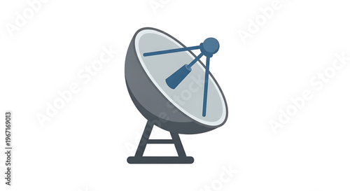 A modern satellite dish icon for telecommunications and broadcasting services