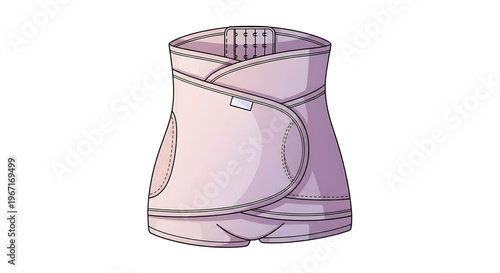 A vector graphic illustration of a pink waist trainer for fitness and weight loss