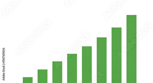 Free Download A green bar graph showing a steady increase in growth on a white background - GFXLoad
