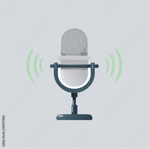 Mikrofon-Icon für Audio, Lautstärke, Karaoke und Podcast – Vektorillustration