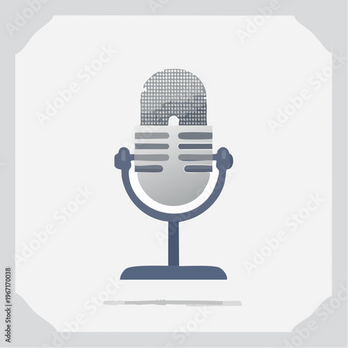 Mikrofon-Icon für Audio, Lautstärke, Karaoke und Podcast – Vektorillustration