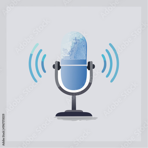 Mikrofon-Icon für Audio, Lautstärke, Karaoke und Podcast – Vektorillustration