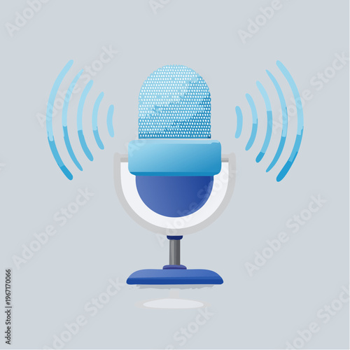 Mikrofon-Icon für Audio, Lautstärke, Karaoke und Podcast – Vektorillustration