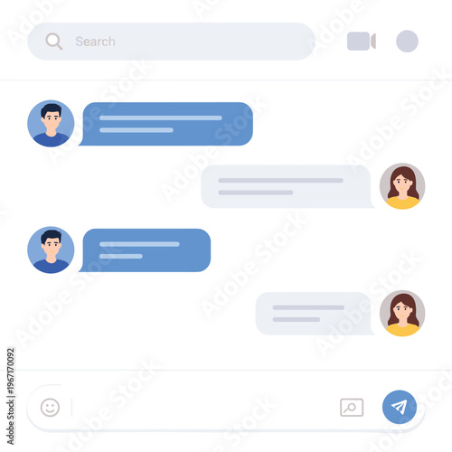 Chat Interface Messaging App With Chat Bubbles