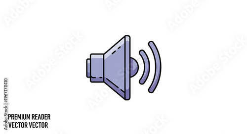 A minimalist vector graphic of a loudspeaker icon with sound waves, used for audio and communication design