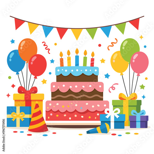 Birthday Celebration Cake Celebrating Victory With Candles