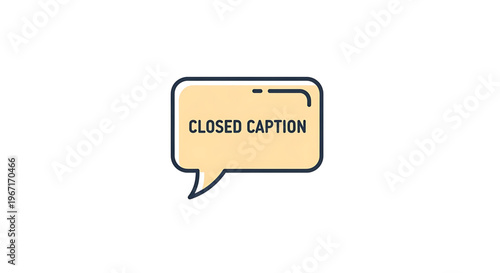 A vector graphic illustration of a closed caption icon in a modern flat design style