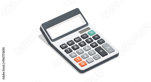 A modern calculator with a sleek design and prominent display screen for financial calculations