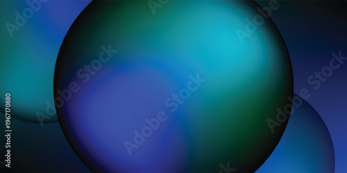 Minimalist abstract 3D sphere, smooth gradient surface blending teal, green, and deep blue, futuristic minimalism