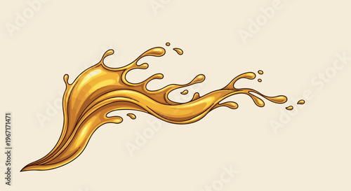 golden liquid splash with droplets