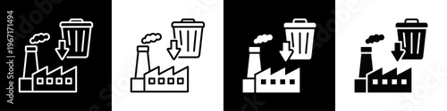 Waste Reduction Icon In Black And White Filled Style.