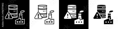 Hazardous Materials Icon In Black And White Filled Style.
