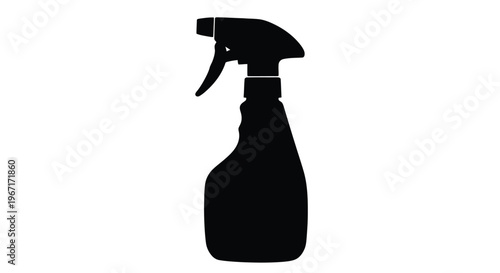 Black silhouette of a spray bottle simple design isolated on white background silhouette
