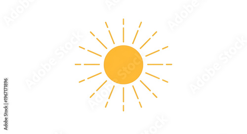 A bright and cheerful sun icon in a modern flat design style