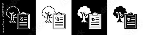 Biodiversity Plan Icon In Black And White Filled Style.