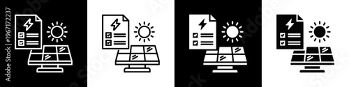 Renewable Projects Icon In Black And White Filled Style.