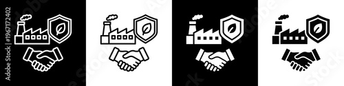 Supplier Sustainability Icon In Black And White Filled Style.