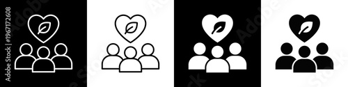 CSR Programs Icon In Black And White Filled Style.