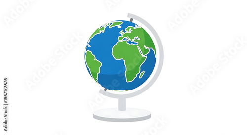 A colorful vector illustration of a globe on a stand, symbolizing global business and international connections.