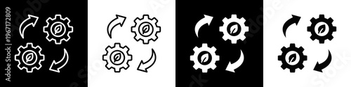 Transition Plan Icon In Black And White Filled Style.