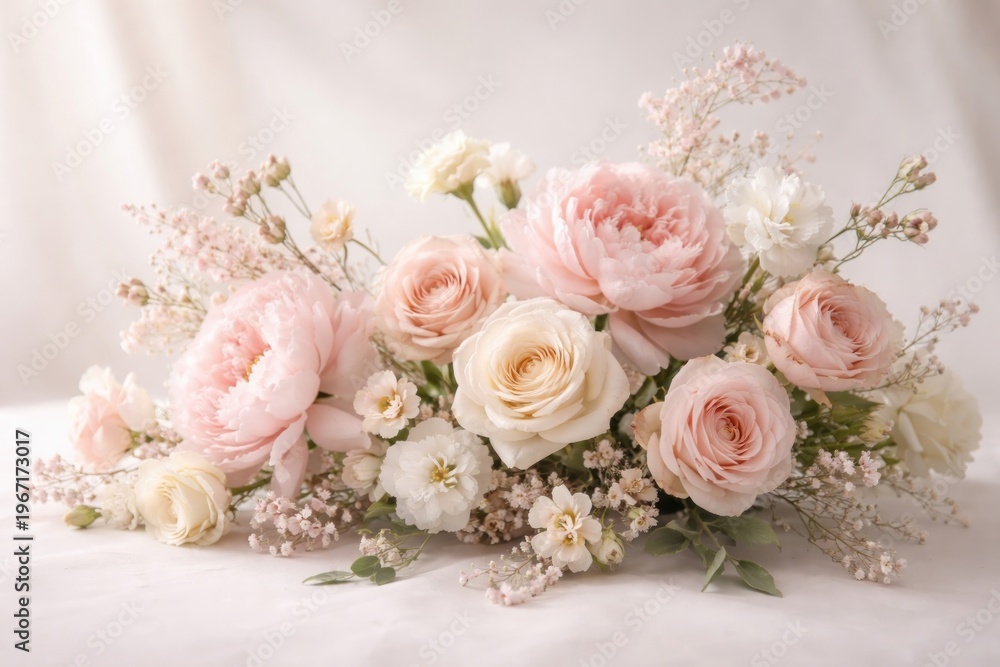 Fototapeta premium Elegant pastel floral arrangement