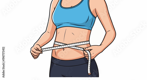 Person measuring waist with tape measure
