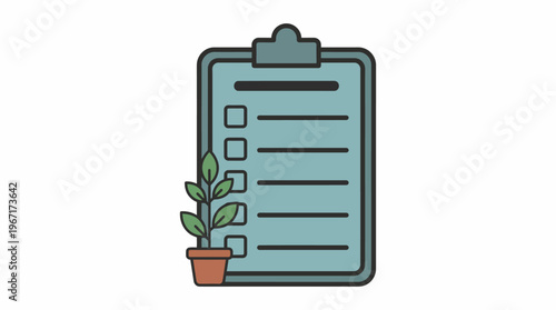 Sustainable Productivity Eco-Friendly Clipboard Checklist for Green Goals, Task Management, and Organic Business Growth Planning Icon