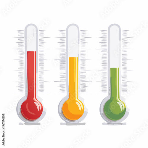 Thermometer-Icon-Set – Temperaturanzeige und Level-Indikator Symbole