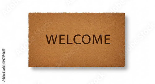 A welcome mat with the word 'welcome' on it, placed on a clean white background, perfect for home decor or business use.