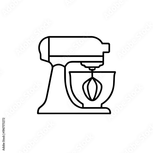 シンプルな太線で描いたスタンドミキサー（調理家電）のアイコン・ベクター素材