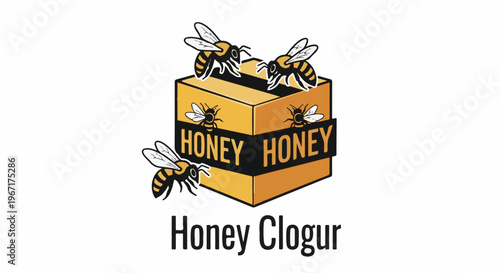 Cartoon bees swarm around a yellow box with "HONEY HONEY" text