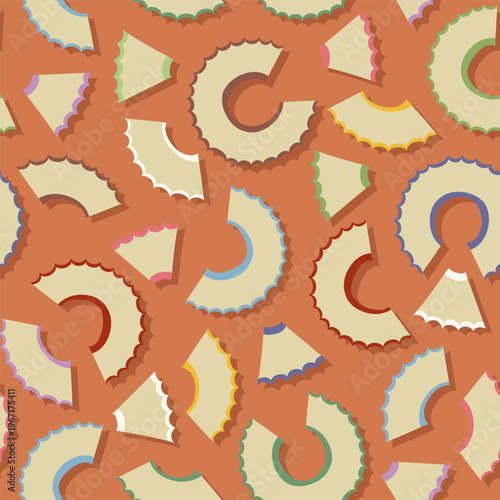 rtistic Seamless Background with Wooden Pencil Shavings and Colorful Graphite Tips