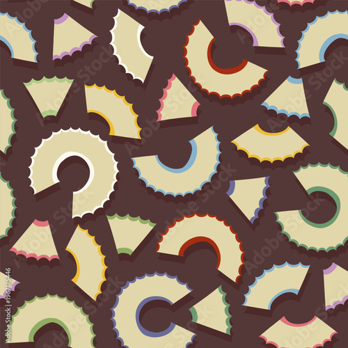 rtistic Seamless Background with Wooden Pencil Shavings and Colorful Graphite Tips